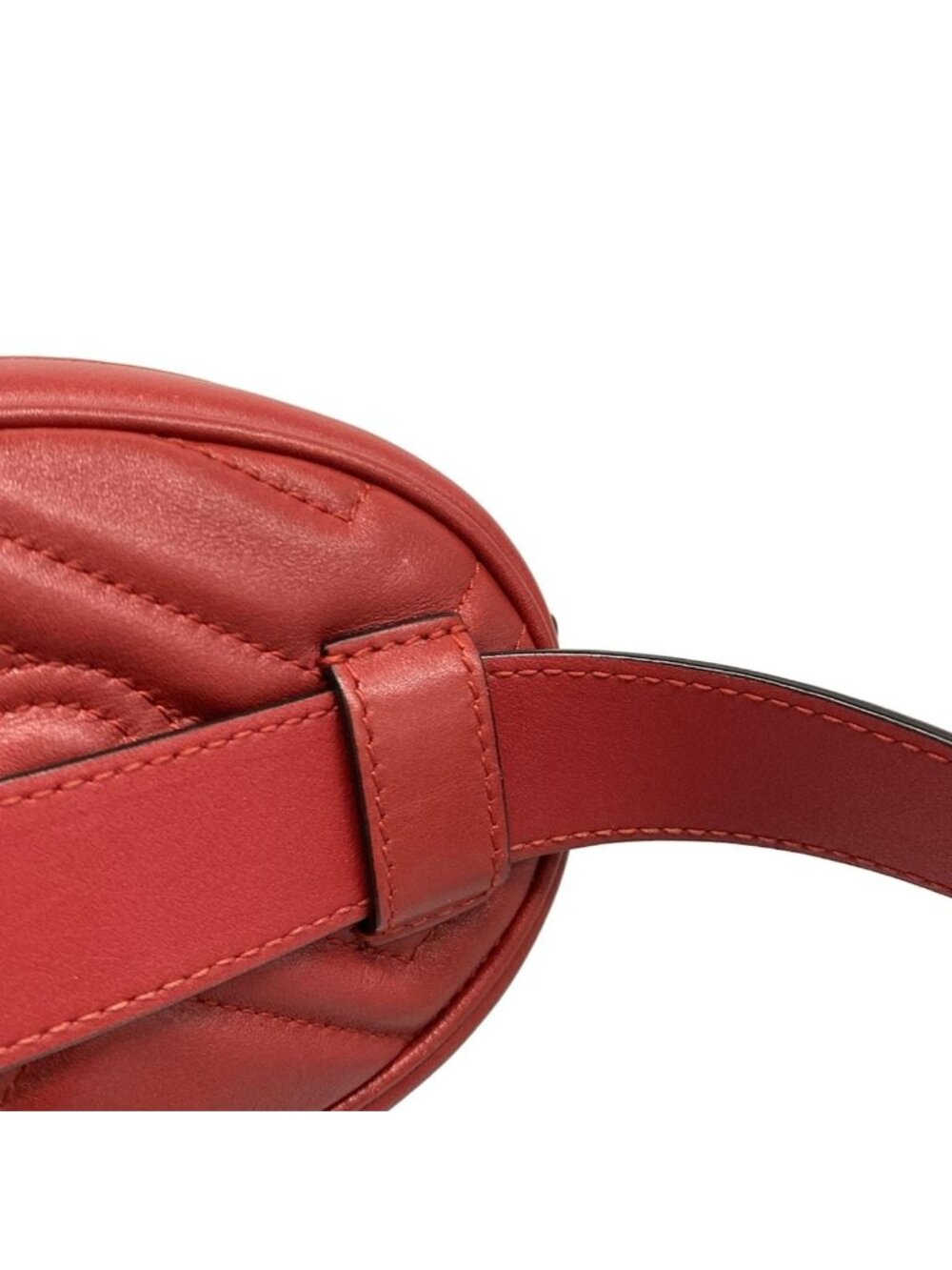 Gucci Waist Pouch GG Marmont Quilted Leather Belt Bag Red - Picture 10 of 15